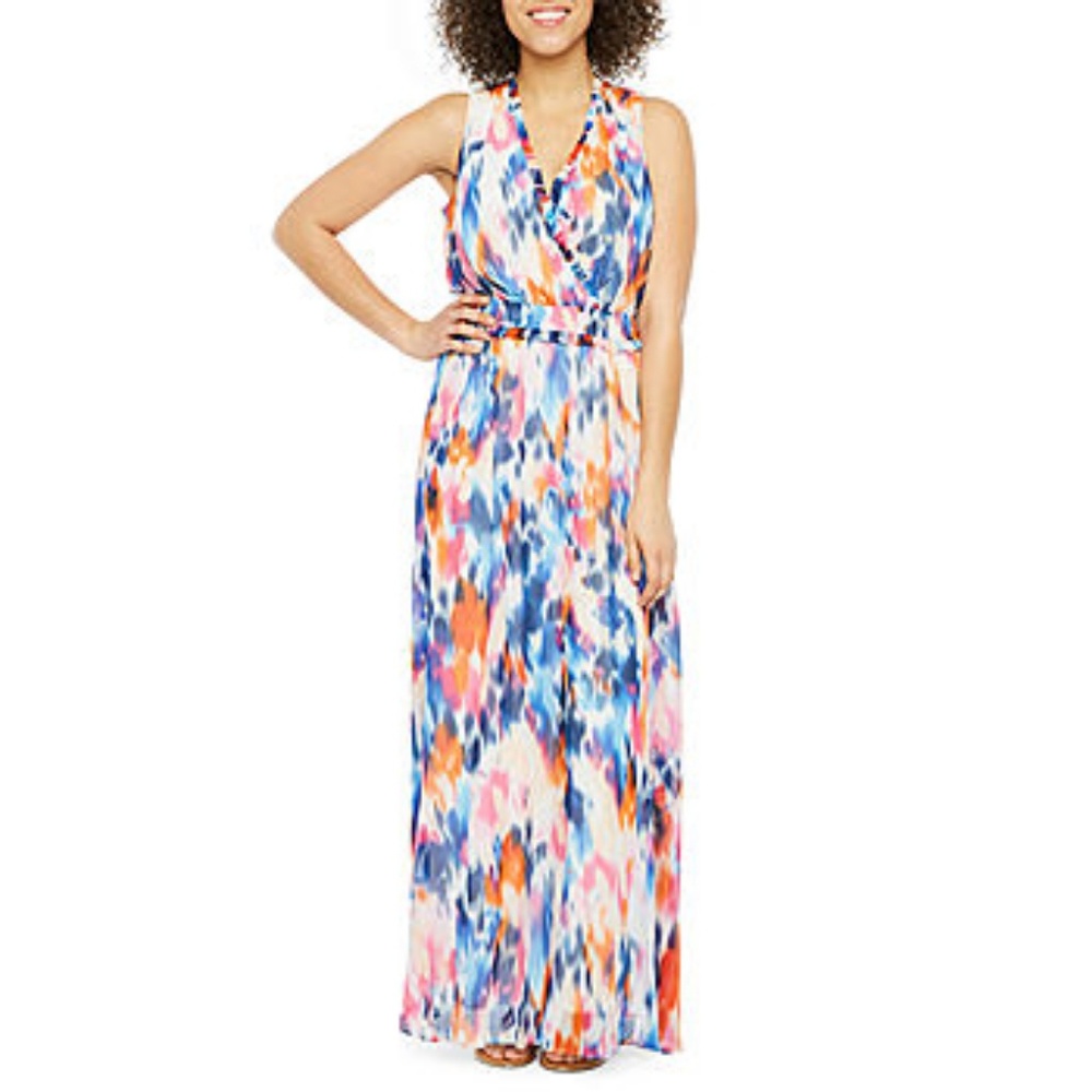 London Times colorful long dress